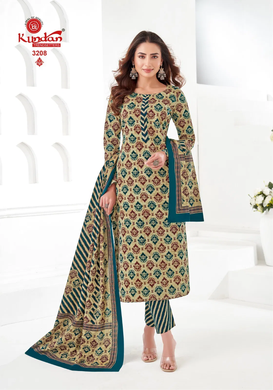 k4u Vol 32 By Kundan Pure Cotton Wholesale Kurti With Bottom Dupatta In India